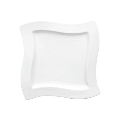 Villeroy & Boch NewWave Piatto colazione quadrato, 24 x 24 cm, Porcellana Premium, Bianco