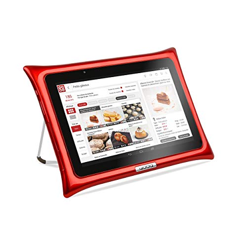 QOOQ - Tablet da cucina Ultimate V5 Culinary - Tablet da cucina Android con touch screen da 10 pollici - Resistente agli urti e agli schizzi - 3000 ricette - Wi-Fi - Bluetooth - Regalo per uomini e donne - Rosso