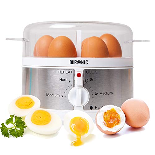 Duronic EB35 Cuociuova - da 1 a 7 uova - Termostato e timer per ottenere uova sode / alla coque / alla coque con funzione dedicata per preparare due tipi di cottura