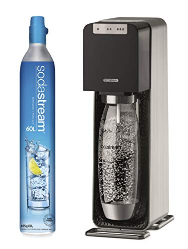 SodaStream Source Power Acqua frizzante e Soda Maker, a funzionamento elettrico, colore: nero, alloggiamento e corpo in metallo