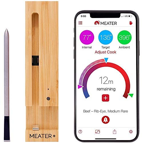 MEATER Plus |  Termometro intelligente wireless per carne a lungo raggio fino a 50 m per grill, forno, cucina, barbecue, girarrosto con connettività Bluetooth e WiFi